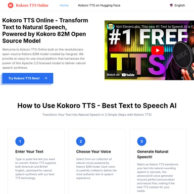 Kokoro TTS Online - Convertidor de Texto a Voz Natural