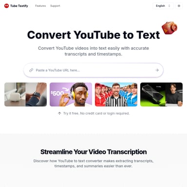 YouTube動画をテキストに変換するTube Textify