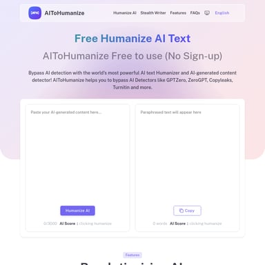 Humanize AI - Powerful Text Humanizer and AI Detection Remover