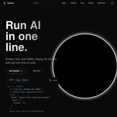 Synexa - The Simplest Way to Deploy AI Models