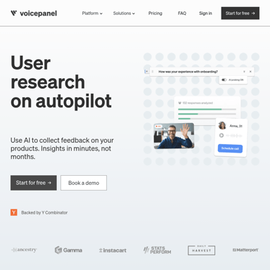 Voicepanel: Benutzerfeedback auf Autopilot