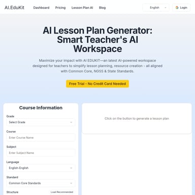 AI Lesson Plan Generator - Smart Teacher's AI Workspace