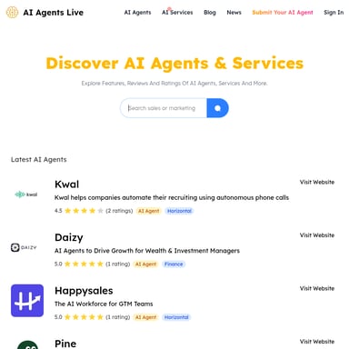 AI Agents Live - Explorez les agents et services IA