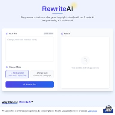 Reescribe tu texto al instante con RewriteAI