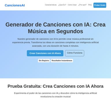 Generiere Musik in Sekunden mit KI - CancionesAI