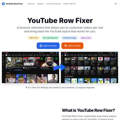 YouTube Row Fixer