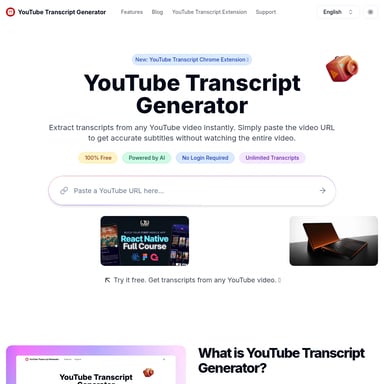 YouTube视频转录生成器