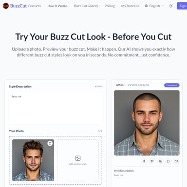 Buzz Cut - AI-Powered Hairstyling Preview