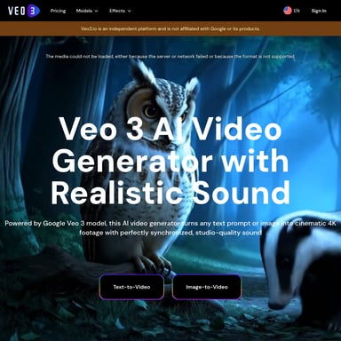 Veo 3 AI Video Generator - Create Cinematic 4K Videos from Text or Images