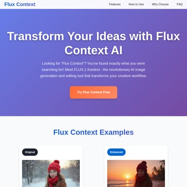 Flux Context - AI Image Generation & Editing Tool