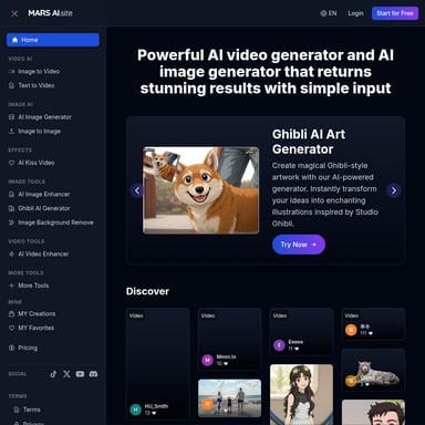 MARS AI: Krachtige AI Video- en Beeldgenerator