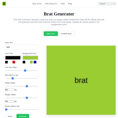 Brat Generator - Create Custom Brat-Style Text Images