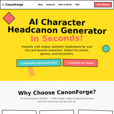 CanonForge - AI Character Headcanon Generator