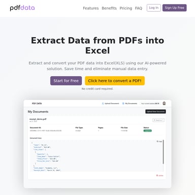PDFData: PDF 데이터를 Excel로 추출하는 AI 솔루션