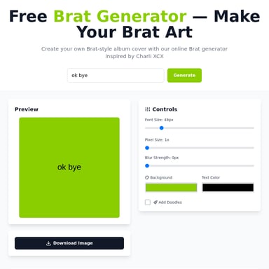 Generador de Brat Gratis — Crea Tu Propio Arte Brat