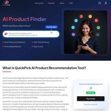 QuickPick AI Product Recommendation Tool