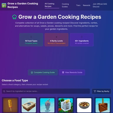 Grow a Garden 요리 레시피