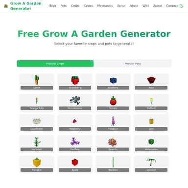 Grow A Garden Generator