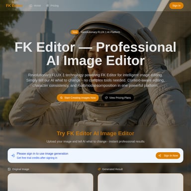 FK Editor — AI-Powered Professional Image Editing with FLUX.1