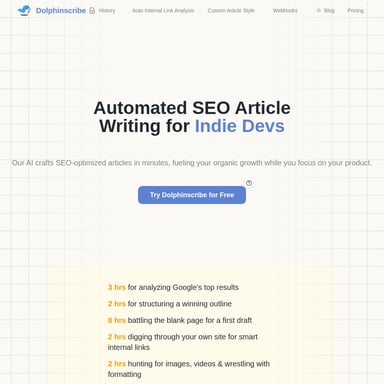 Dolphinscribe: SEO最適化された記事作成AIツール