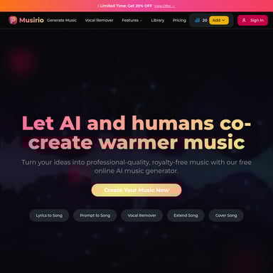 Musirio AI 음악 생성기