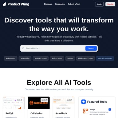 Product Wing - Narzędzie do odkrywania AI
