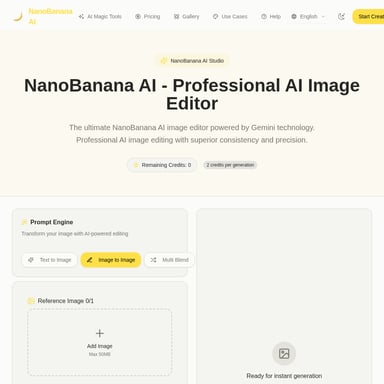 NanoBanana AI - Profesjonalny Edytor Obrazów AI