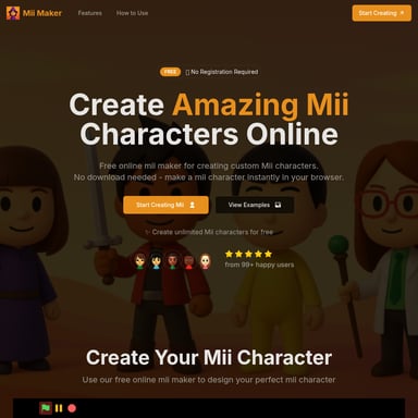 無料で使えるオンラインMiiメーカー