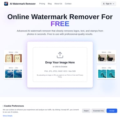 Removedor de Marcas de Agua con IA