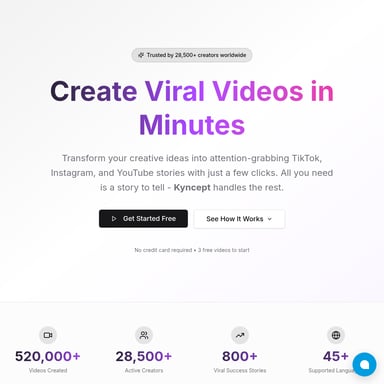 Kyncept: Crea videos virales en minutos