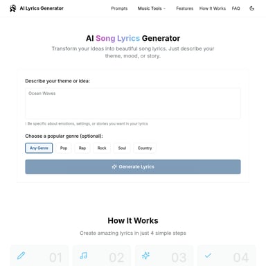 AI Lyrics Generator: Create Original Song Lyrics Instantly