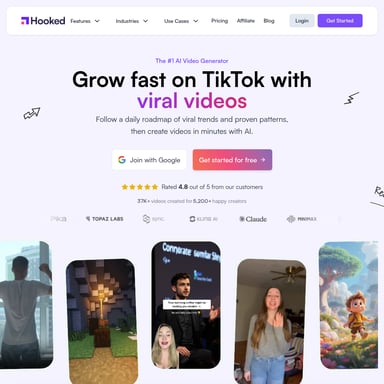 Hooked - AI Video Generator for TikTok and Social Media Growth