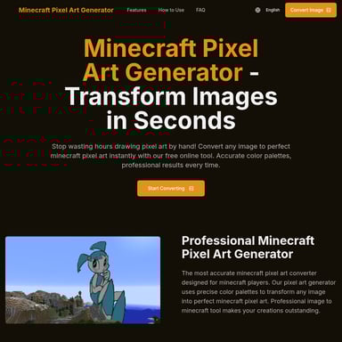 Minecraft Pixel Art - Генератор Изображений AI Tool Screenshot