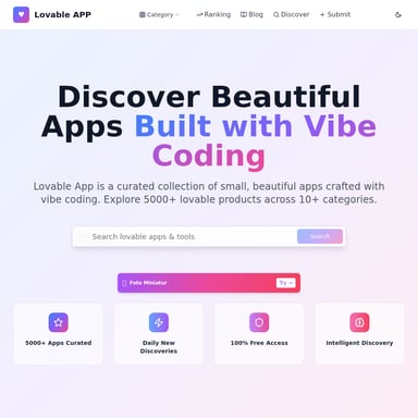 Lovable APP - Продуктивность AI Tool Screenshot