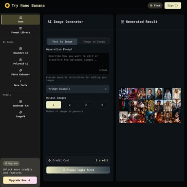 Try Nano Banana - Bildgenerator AI Tool Screenshot