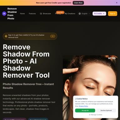 Remove Shadow From Photo - 图像生成器 AI Tool Screenshot