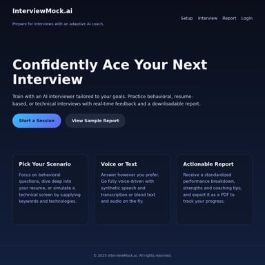 InterviewMock.ai - Ecommerce AI Tool Screenshot