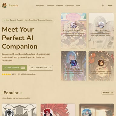 Reverie - Chat Bot AI Tool Screenshot