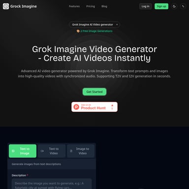 Grock Imagine - Video AI Tool Screenshot