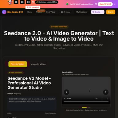 Seedance 2.0 - Beeldgenerator AI Tool Screenshot