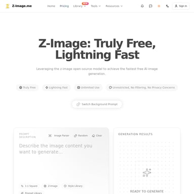 z-image.me - Architektur und Design AI Tool Screenshot