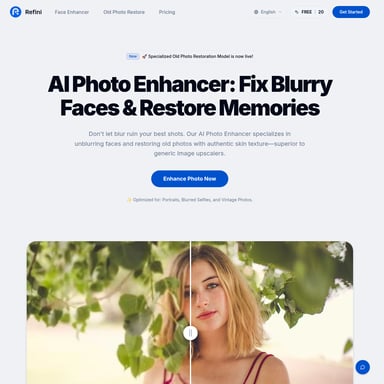 Refini - Photo & Image Editing AI Tool Screenshot