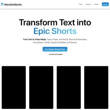 Heroic Shorts - 비디오 AI Tool Screenshot
