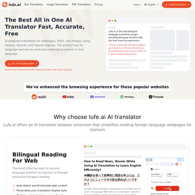 Lufe.ai - Translation & Transcript AI Tool Screenshot