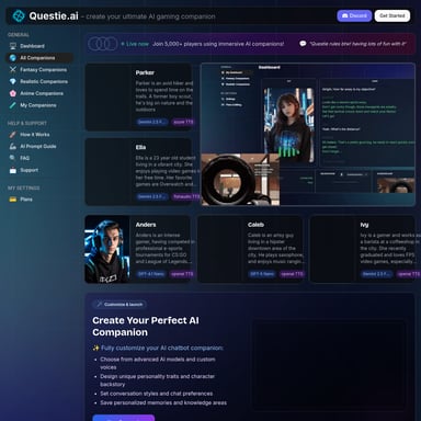 Questie AI Gaming Companion - Chat Bot AI Tool Screenshot