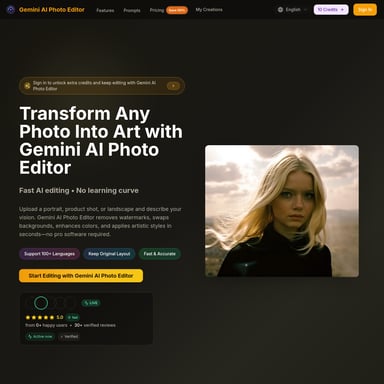 Gemini AI Photo Editor  - 画像生成 AI Tool Screenshot