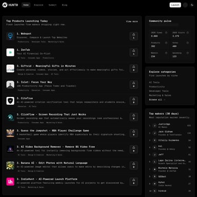 https://hunt0.com - 生产率 AI Tool Screenshot