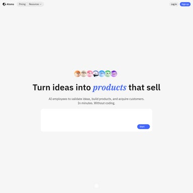 Atoms: Build websites & apps with AI, no code needed - 웹 디자인 AI Tool Screenshot