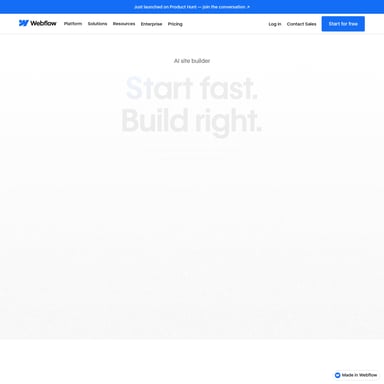 Webflow AI site builder - Projektowanie Stron AI Tool Screenshot