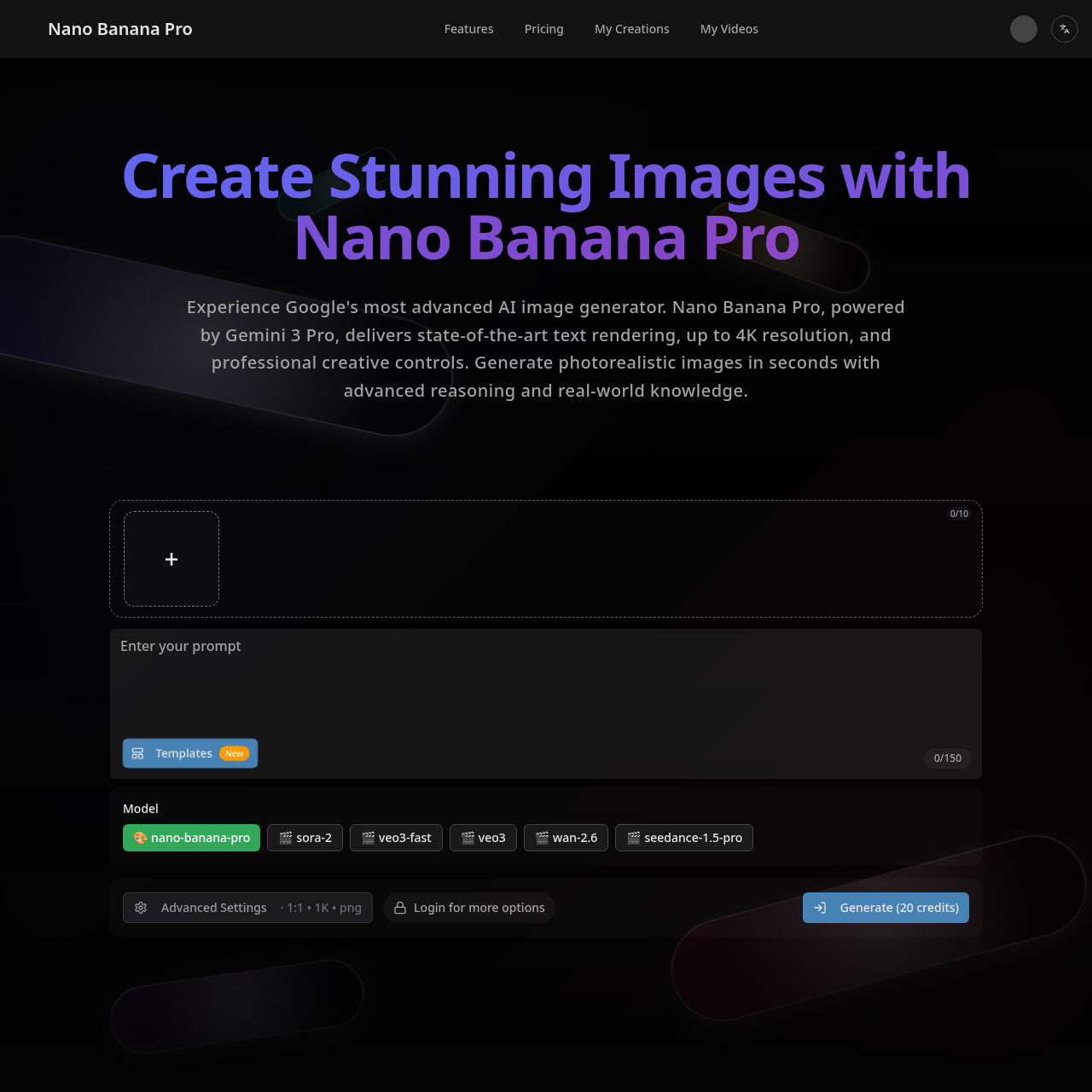 nana banana pro ai studio - Image Generator AI Tool Screenshot